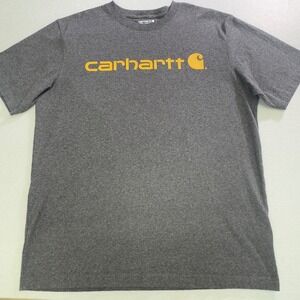 Carhartt Mens T Shirt Gray Loose Fit Graphic Logo‎ Short Sleeve Crew Neck Size L